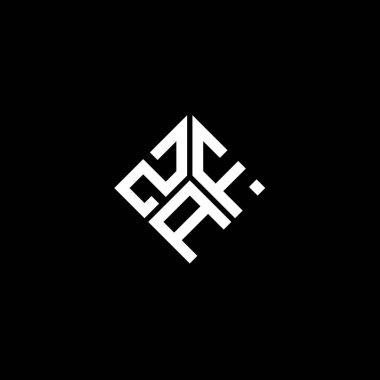 Siyah arka planda ZAF harf logosu tasarımı. ZAF yaratıcı harflerin baş harfleri logo kavramı. ZAF harf tasarımı.