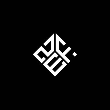 Siyah arka planda ZEF harf logosu tasarımı. ZEF yaratıcı harflerin baş harfleri logo kavramı. ZEF harf tasarımı.