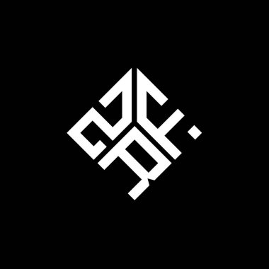 Siyah arkaplanda ZRF harf logosu tasarımı. ZRF yaratıcı harflerin baş harfleri logo kavramı. ZRF harf tasarımı.