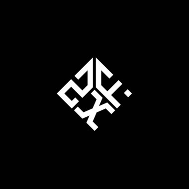 Siyah arkaplanda ZXF harf logosu tasarımı. ZXF yaratıcı harf logosu konsepti. ZXF harf tasarımı.