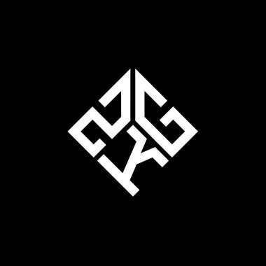 Siyah arkaplanda ZKG harf logosu tasarımı. ZKG yaratıcı harflerin baş harfleri logo kavramı. ZKG harf tasarımı.