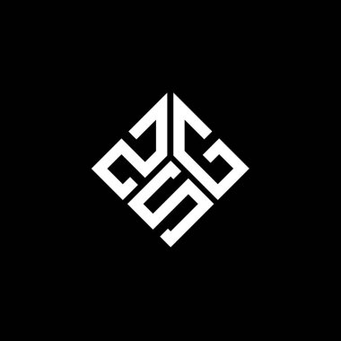 Siyah arkaplanda ZSG harf logosu tasarımı. ZSG yaratıcı harflerin baş harfleri logo kavramı. ZSG harf tasarımı.
