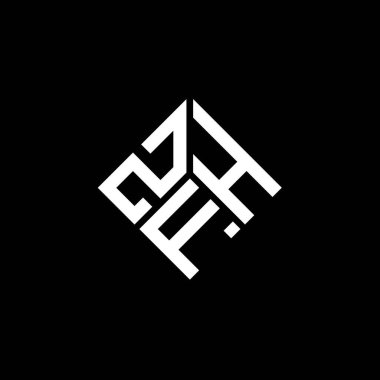 Siyah arkaplanda ZFH harf logosu tasarımı. ZFH yaratıcı harflerin baş harfleri logo kavramı. ZFH harf tasarımı.