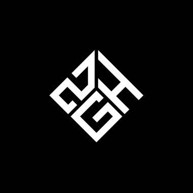 Siyah arka planda ZGH harfi logo tasarımı. ZGH yaratıcı harfler logosu konsepti. ZGH harf tasarımı.