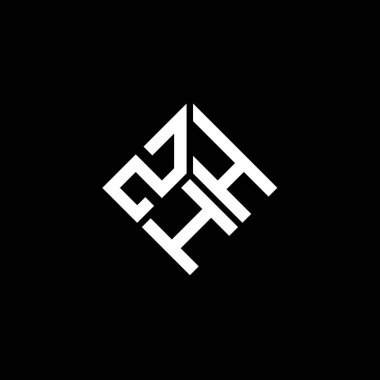 Siyah arkaplanda ZHH harf logosu tasarımı. ZHH yaratıcı harflerin baş harfleri logo kavramı. ZHH harf tasarımı.