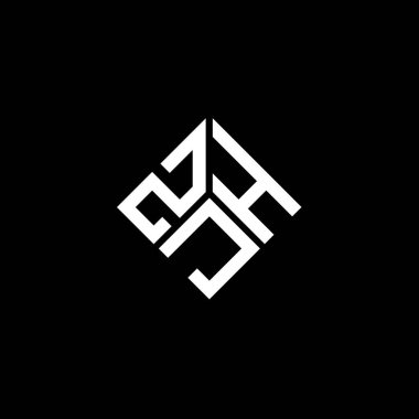 Siyah arkaplanda ZJH harf logosu tasarımı. ZJH yaratıcı harflerin baş harfleri logo kavramı. ZJH harf tasarımı.