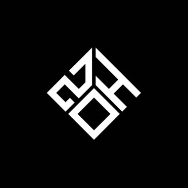 Siyah arka planda ZOH harf logosu tasarımı. ZOH yaratıcı harfler logosu konsepti. ZOH harf tasarımı.