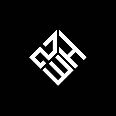 Siyah arkaplanda ZWH harf logosu tasarımı. ZWH yaratıcı harflerin baş harfleri logo kavramı. ZWH harf tasarımı.