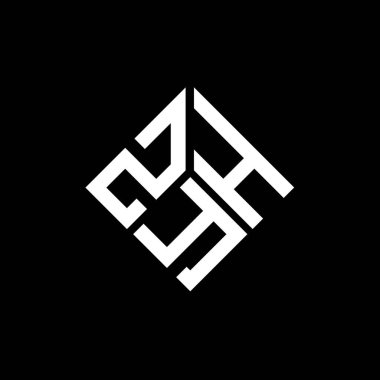 Siyah arka planda ZYH harf logosu tasarımı. ZYH yaratıcı harflerin baş harfleri logo kavramı. ZYH harf tasarımı.
