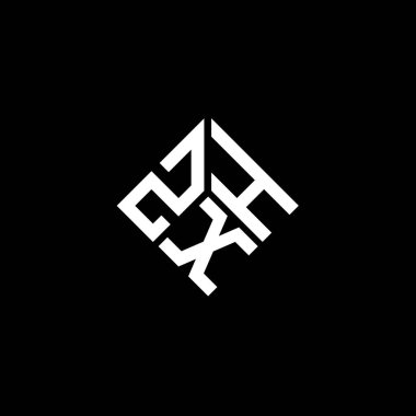 Siyah arkaplanda ZXH harf logosu tasarımı. ZXH yaratıcı harflerin baş harfleri logo kavramı. ZXH harf tasarımı.