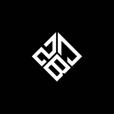 Siyah arka planda ZBJ harf logosu tasarımı. ZBJ yaratıcı harflerin baş harfleri logo kavramı. ZBJ harf tasarımı.