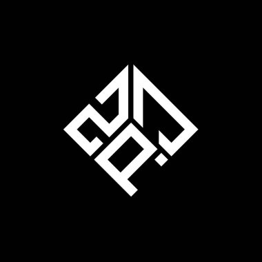 Siyah arka planda ZPJ harf logosu tasarımı. ZPJ yaratıcı harflerin baş harfleri logo kavramı. ZPJ harf tasarımı.