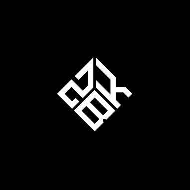 Siyah arka planda ZBK harf logosu tasarımı. ZBK yaratıcı harflerin baş harfleri logo kavramı. ZBK harf tasarımı.