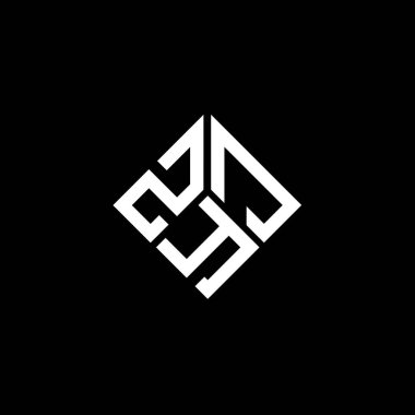 Siyah arka planda ZYJ harf logosu tasarımı. ZYJ yaratıcı harflerin baş harfleri logo kavramı. ZYJ harf tasarımı.