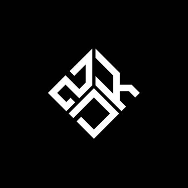 Siyah arka planda ZDK harf logosu tasarımı. ZDK yaratıcı harflerin baş harfleri logo kavramı. ZDK harf tasarımı.