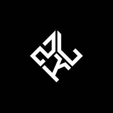 Siyah arkaplanda ZKL harf logosu tasarımı. ZKL yaratıcı harflerin baş harfleri logo kavramı. ZKL harf tasarımı.