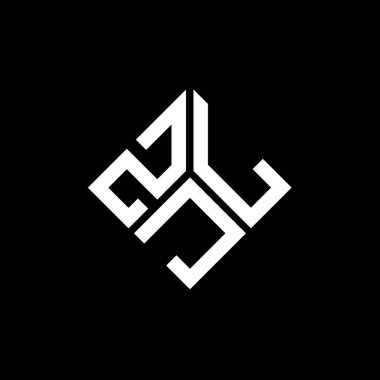 Siyah arkaplanda ZJL harf logosu tasarımı. ZJL yaratıcı harflerin baş harfleri logo kavramı. ZJL harf tasarımı.