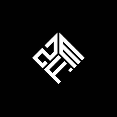 Siyah arka planda ZFM harf logosu tasarımı. ZFM yaratıcı harflerin baş harfleri logo kavramı. ZFM harf tasarımı.