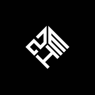 Siyah arkaplanda ZHM harf logosu tasarımı. ZHM yaratıcı harflerin baş harfleri logo kavramı. ZHM harf tasarımı.