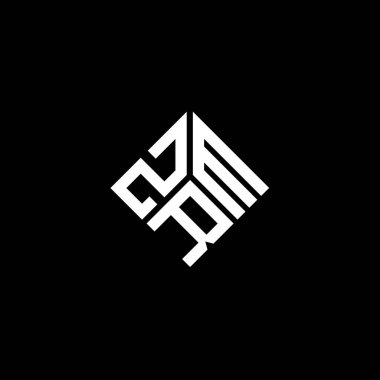 Siyah arkaplanda ZRM harf logosu tasarımı. ZRM yaratıcı harflerin baş harfleri logo kavramı. ZRM harf tasarımı.