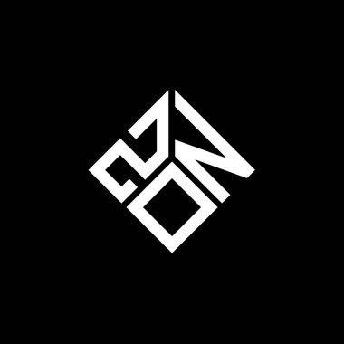 Siyah arka planda ZON harfi logo tasarımı. ZON yaratıcı harflerin baş harfleri logo kavramı. ZON harf tasarımı.