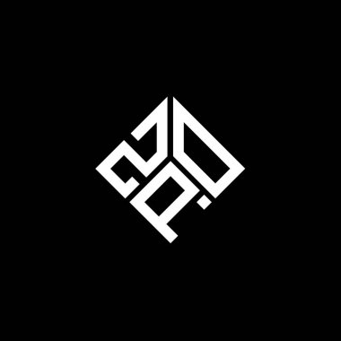 Siyah arka planda ZPO harfi logo tasarımı. ZPO yaratıcı harflerin baş harfleri logo kavramı. ZPO harf tasarımı.