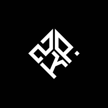 Siyah arkaplanda ZKP harf logosu tasarımı. ZKP yaratıcı harflerin baş harfleri logo kavramı. ZKP harf tasarımı.