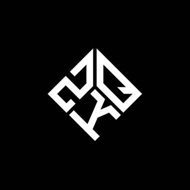 Siyah arka planda ZKQ harfi logo tasarımı. ZKQ yaratıcı harflerin baş harfleri logo kavramı. ZKQ harf tasarımı.