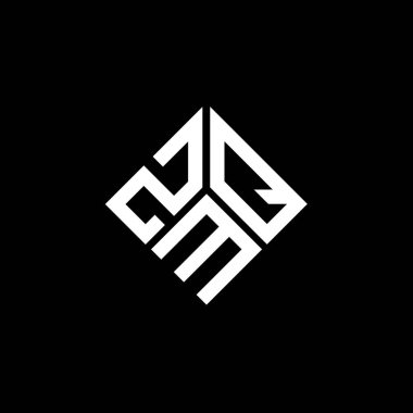 Siyah arka planda ZMQ harfi logo tasarımı. ZMQ yaratıcı harflerin baş harfleri logo kavramı. ZMQ harf tasarımı.