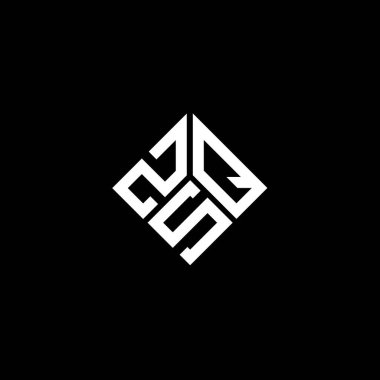 Siyah arka planda ZSQ harfi logo tasarımı. ZSQ yaratıcı harflerin baş harfleri logo kavramı. ZSQ harf tasarımı.