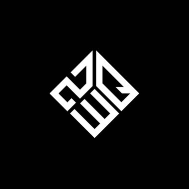 Siyah arka planda ZWQ harfi logo tasarımı. ZWQ yaratıcı harflerin baş harfleri logo kavramı. ZWQ harf tasarımı.
