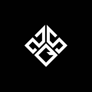 Siyah arkaplan üzerine ZQS harfi logo tasarımı. ZQS yaratıcı harflerin baş harfleri logo kavramı. ZQS harf tasarımı.