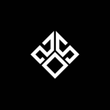 Siyah arka planda ZOS harf logosu tasarımı. ZOS yaratıcı harflerin baş harfleri logo kavramı. ZOS harf tasarımı.