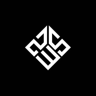 Siyah arkaplanda ZWS harf logosu tasarımı. ZWS yaratıcı harf logosu konsepti. ZWS harf tasarımı.