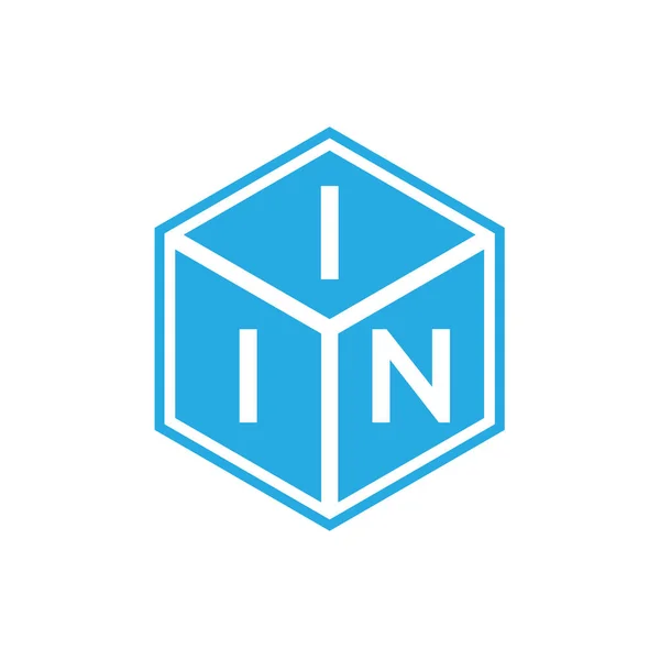 Iin Lettre Logo Design Sur Fond Noir Iin Initiales Créatives — Image vectorielle