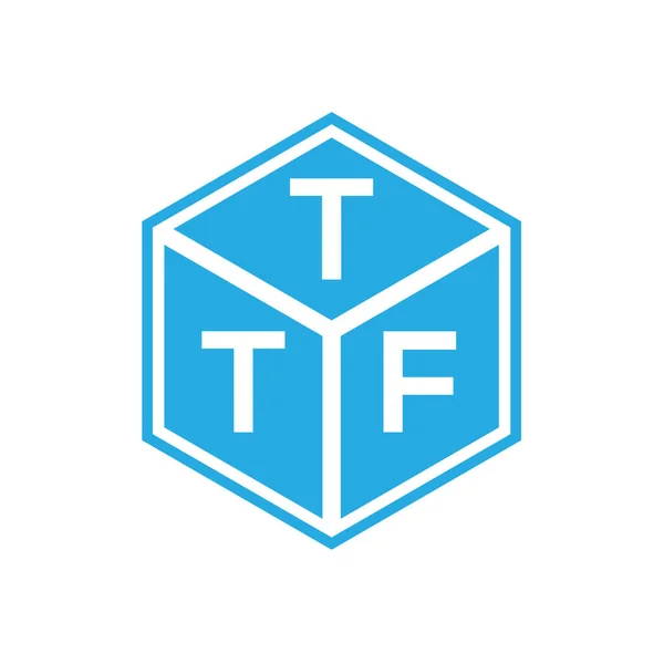 Design Logotipo Letra Ttf Fundo Preto Ttf Iniciais Criativas Conceito — Vetor de Stock