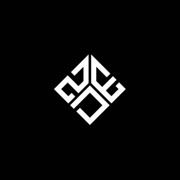 Diseño Del Logotipo Letra Zde Sobre Fondo Negro Zde Iniciales — Archivo Imágenes Vectoriales