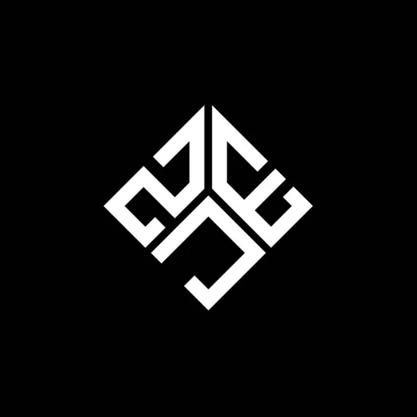 Diseño Del Logotipo Letra Zje Sobre Fondo Negro Zje Iniciales — Vector de stock