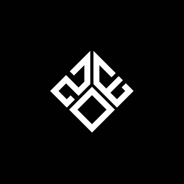 黒い背景にZoeの文字のロゴデザイン Zoeクリエイティブイニシャルレターロゴコンセプト Zoeレターデザイン — ストックベクタ