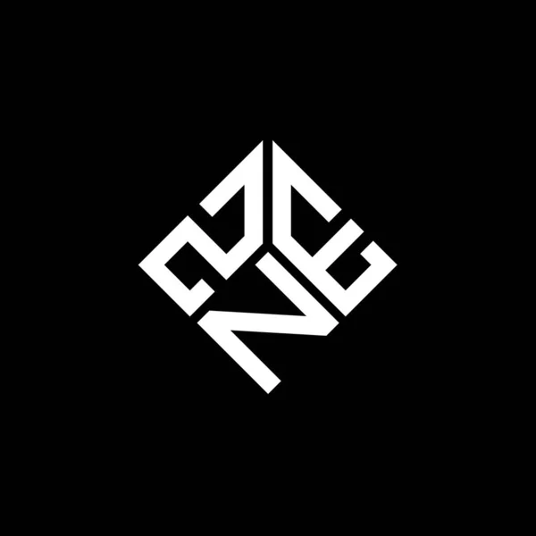 Diseño Del Logotipo Letra Zne Sobre Fondo Negro Zne Iniciales — Archivo Imágenes Vectoriales