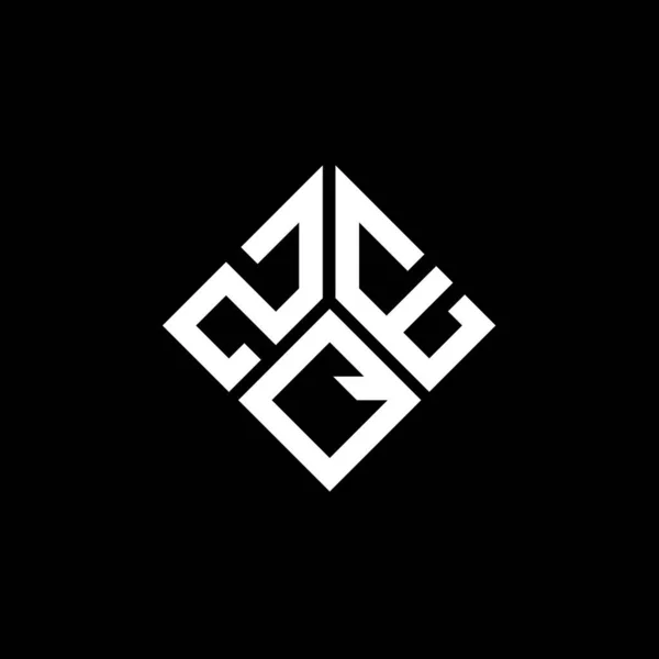 Logo Lettera Zqe Disegno Sfondo Nero Zqe Creativo Iniziali Lettera — Vettoriale Stock