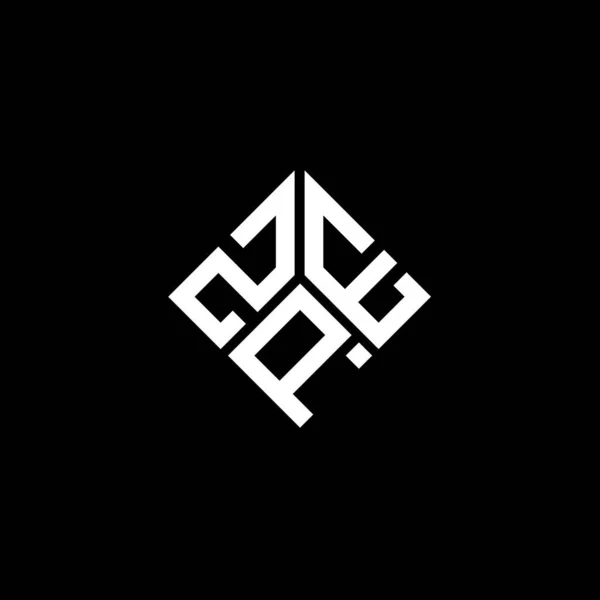 Diseño Del Logotipo Letra Zpe Sobre Fondo Negro Zpe Iniciales — Vector de stock
