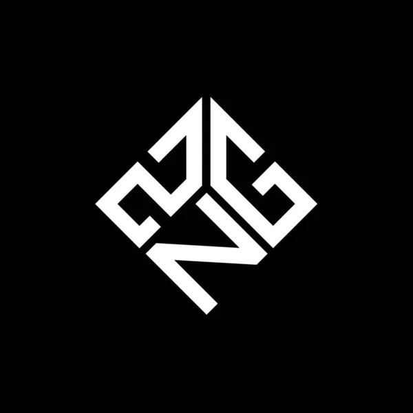 Projeto Logotipo Carta Zng Fundo Preto Zng Iniciais Criativas Conceito — Vetor de Stock