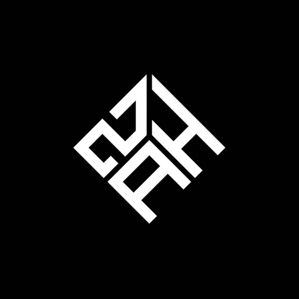 Σχεδιασμός Λογότυπου Γραμμάτων Zah Μαύρο Φόντο Zah Δημιουργική Αρχικά Γράμμα — Διανυσματικό Αρχείο