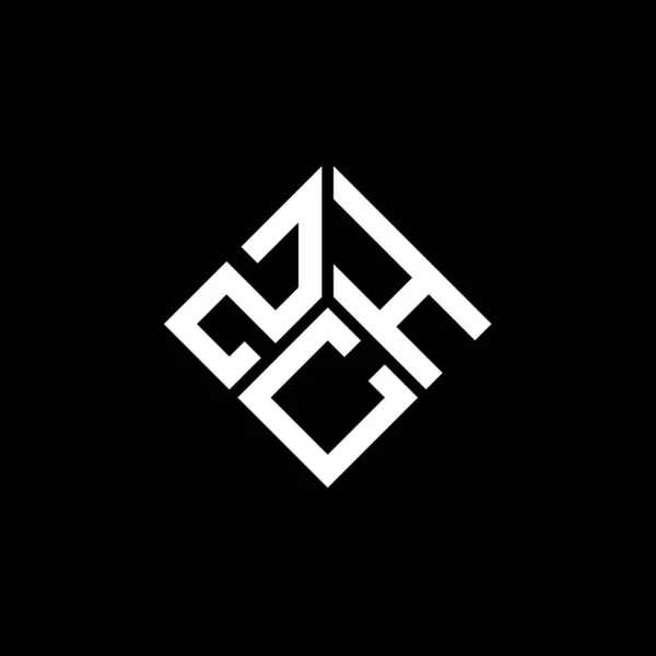 Diseño Del Logotipo Letra Zch Sobre Fondo Negro Zch Iniciales — Archivo Imágenes Vectoriales