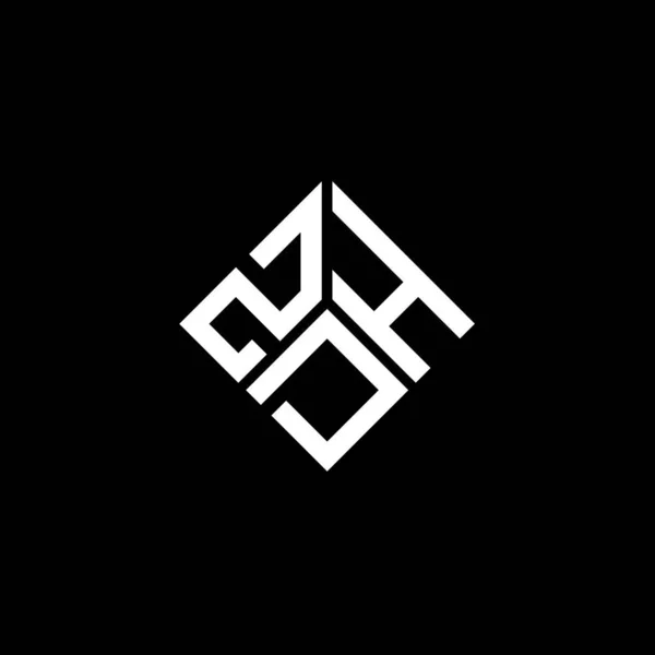 Σχεδιασμός Λογότυπου Γραμμάτων Zdh Μαύρο Φόντο Zdh Δημιουργικά Αρχικά Γράμματα — Διανυσματικό Αρχείο