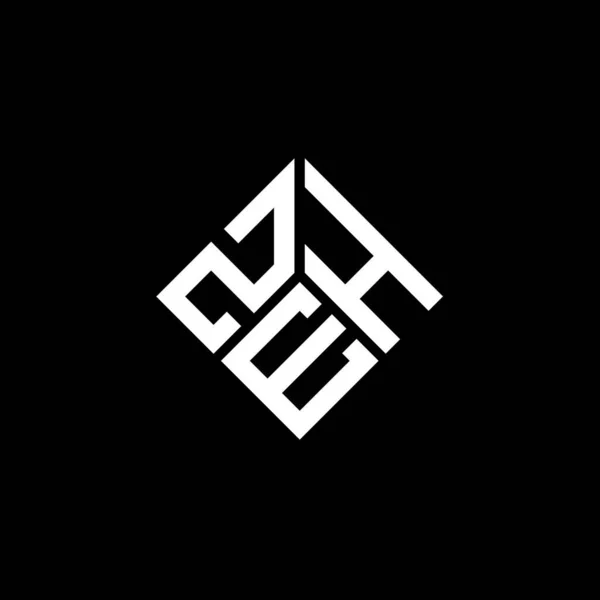 Diseño Del Logotipo Letra Zeh Sobre Fondo Negro Zeh Iniciales — Archivo Imágenes Vectoriales