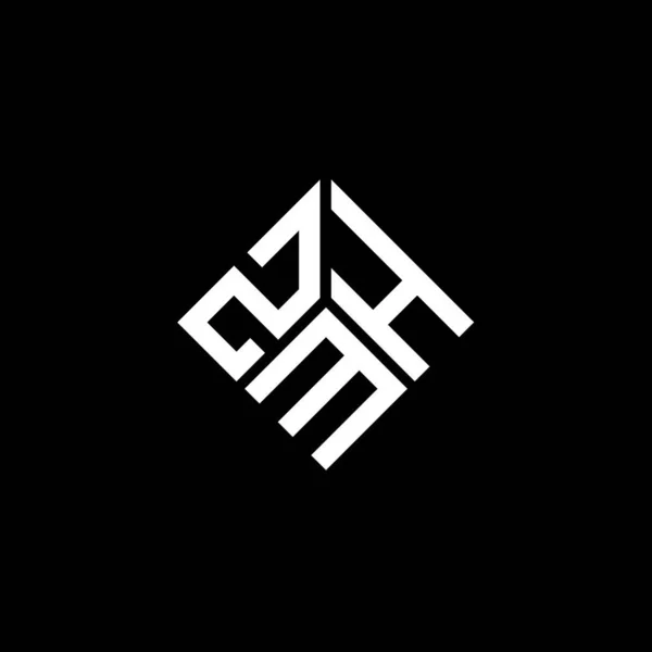 Zmh Bokstav Logotyp Design Svart Bakgrund Zmh Kreativa Initialer Brev — Stock vektor