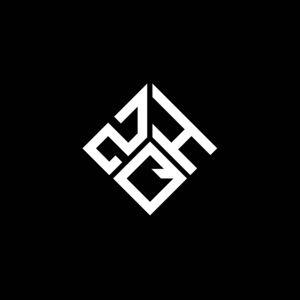 Logo Desain Huruf Zqh Pada Latar Belakang Hitam Zqh Kreatif - Stok Vektor