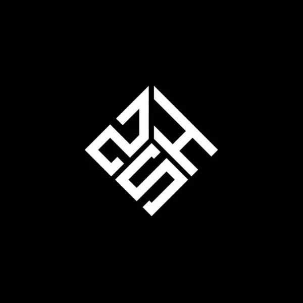 Diseño Del Logotipo Letra Zsh Sobre Fondo Negro Zsh Iniciales — Vector de stock
